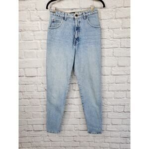 Vintage GAP High Waisted Tapered Leg Mom Jeans Light Wash Cotton Grunge Sz 9/10